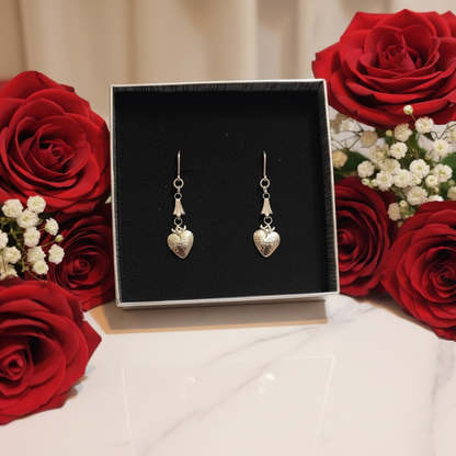 Sacred Heart Necklace and Earrings Set in Stainless Steel