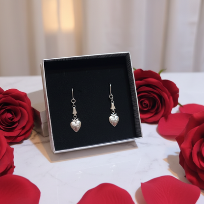 Sacred Heart Necklace and Earrings Set in Stainless Steel