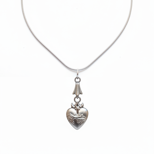 Sacred Heart Necklace in Stainless Steel
