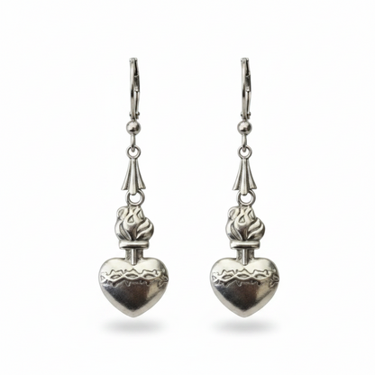 Sacred Heart of Jesus Earrings in Stainless Steel