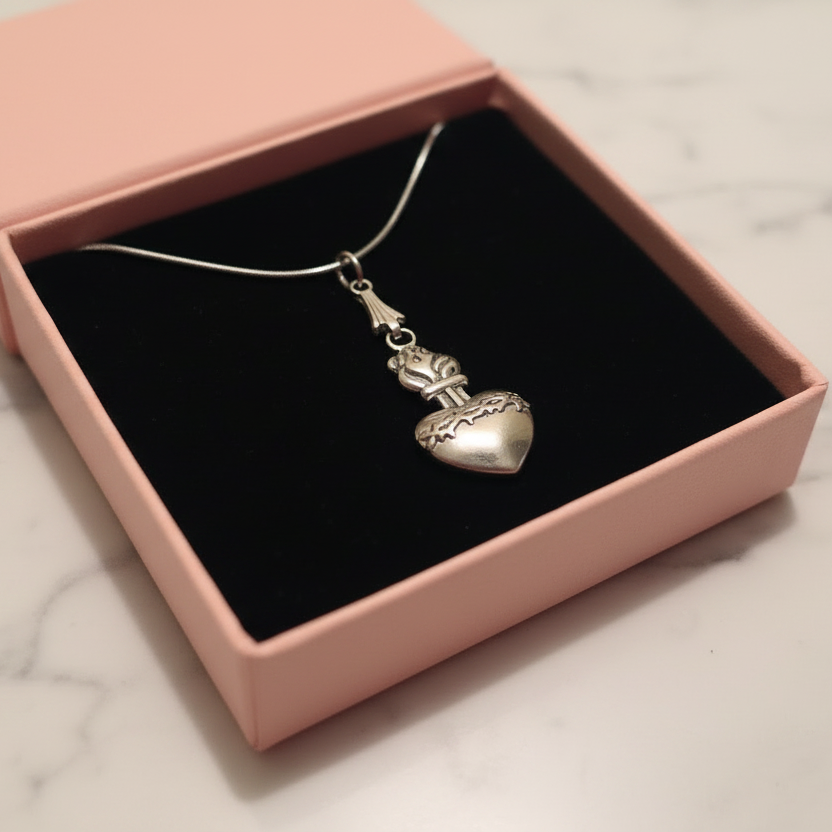 Sacred Heart of Jesus Necklace in Stainless Steel