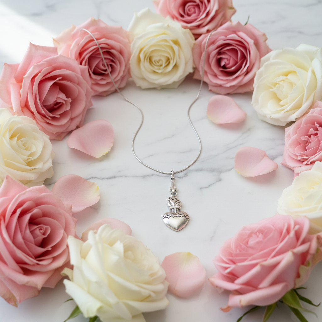 Sacred Heart of Jesus Necklace in Stainless Steel