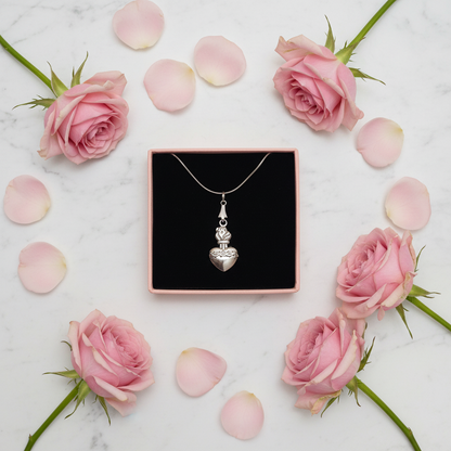 Sacred Heart of Jesus Necklace in Stainless Steel