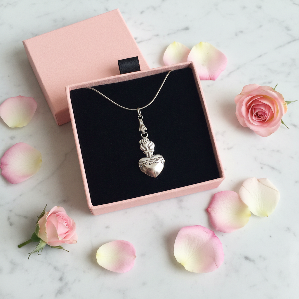 Sacred Heart of Jesus Necklace in Stainless Steel