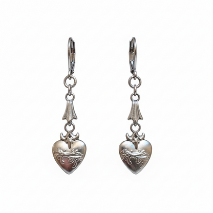 Sacred Heart of Jesus Stainless Steel Earrings