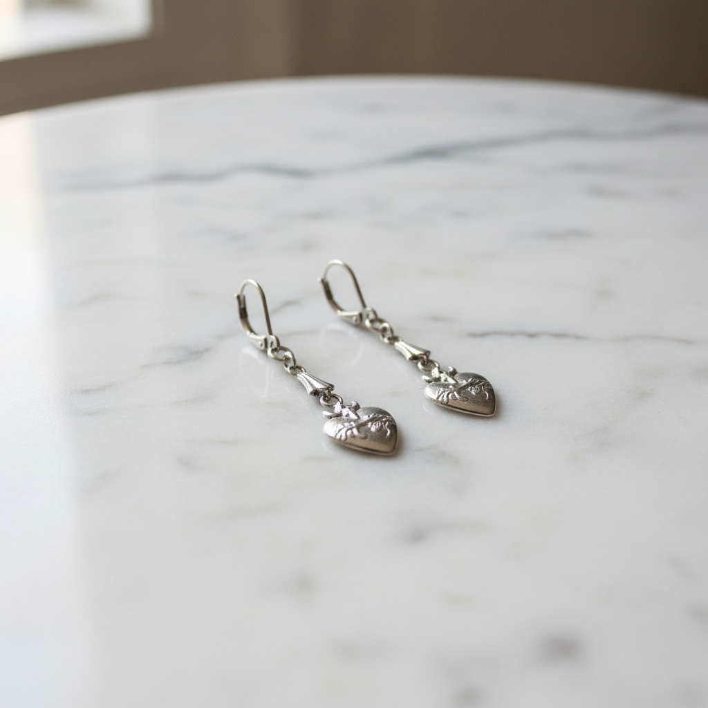 Sacred Heart of Jesus Stainless Steel Earrings
