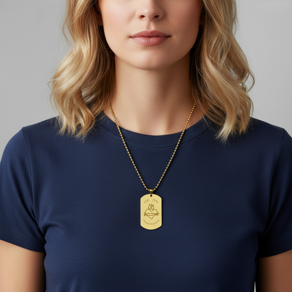 Most Sacred Heart of Jesus Tag Necklace with Personalized Engraving