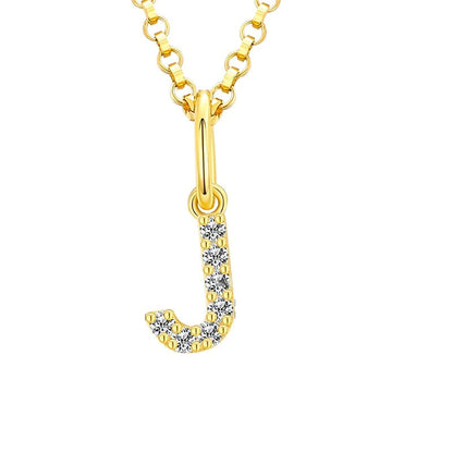 Collar con colgante de inicial en pavé de moissanita diminuto en plata de ley